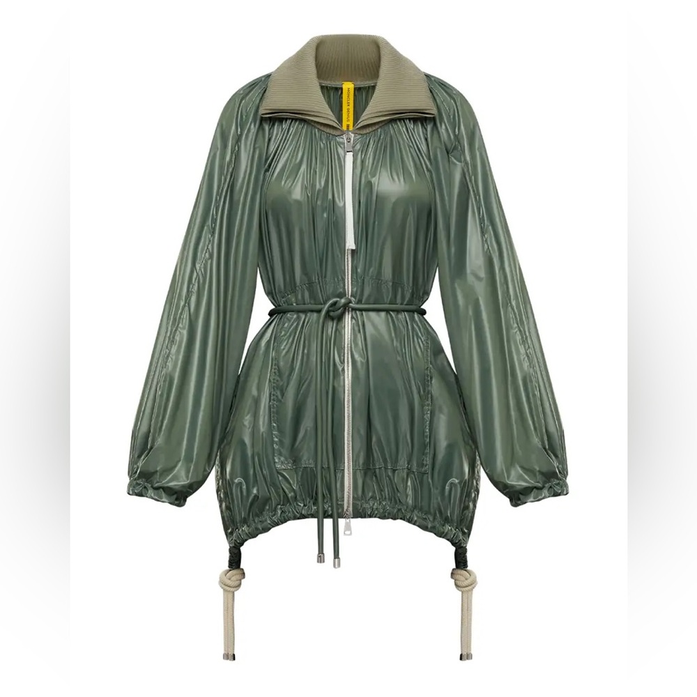 NWT Moncler Shiny Olive Utility Jacket